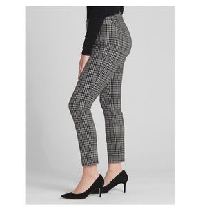 GAP Black White Plaid Slim Fit Trousers